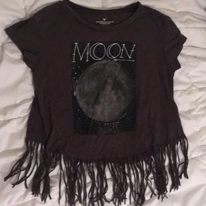 American Eagle “Moon” decal fringe tee.